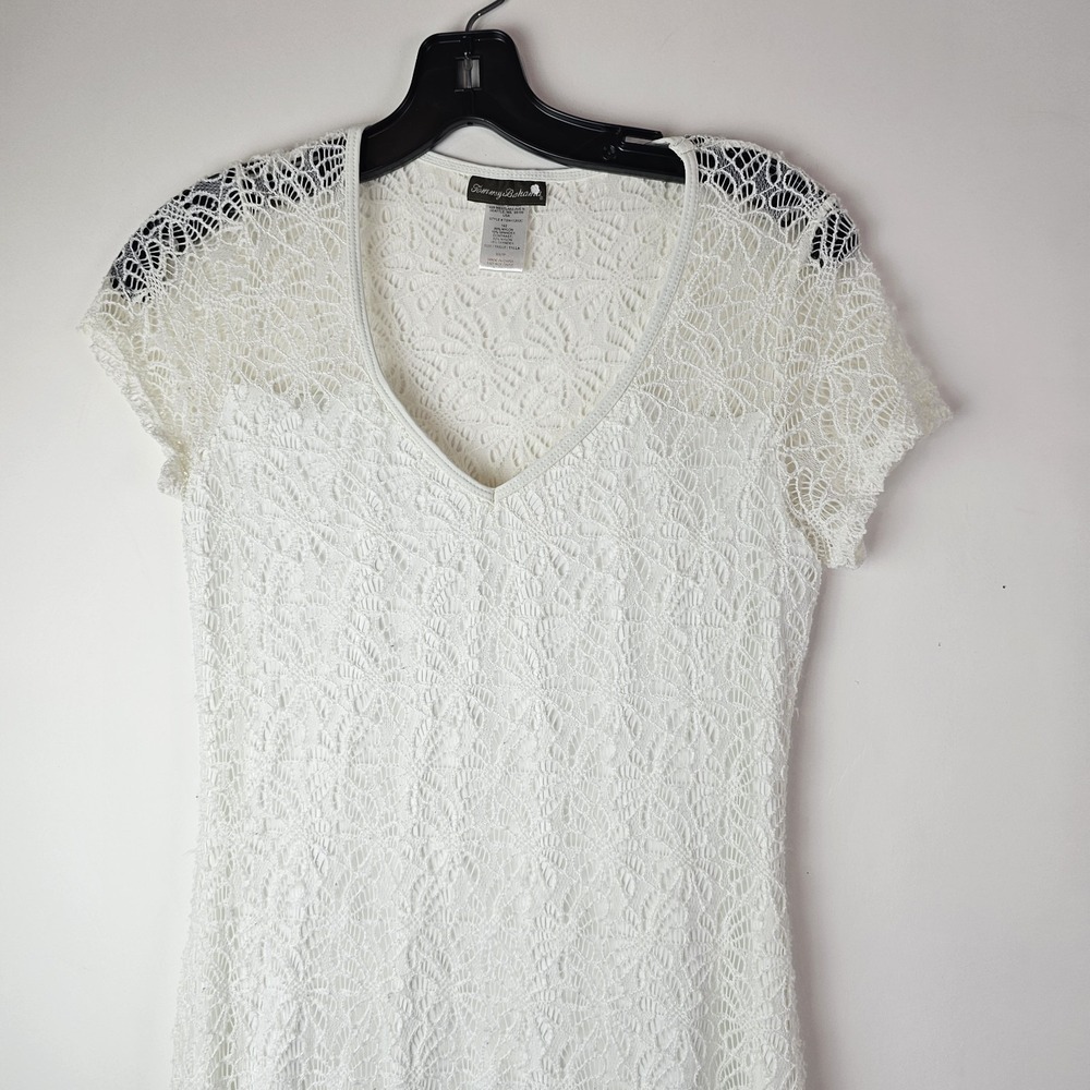 Tommy Bahama XS White Lace Crochet Maxi Dress SS Beach Resort Party Coastal Glam - Picture 3 of 11